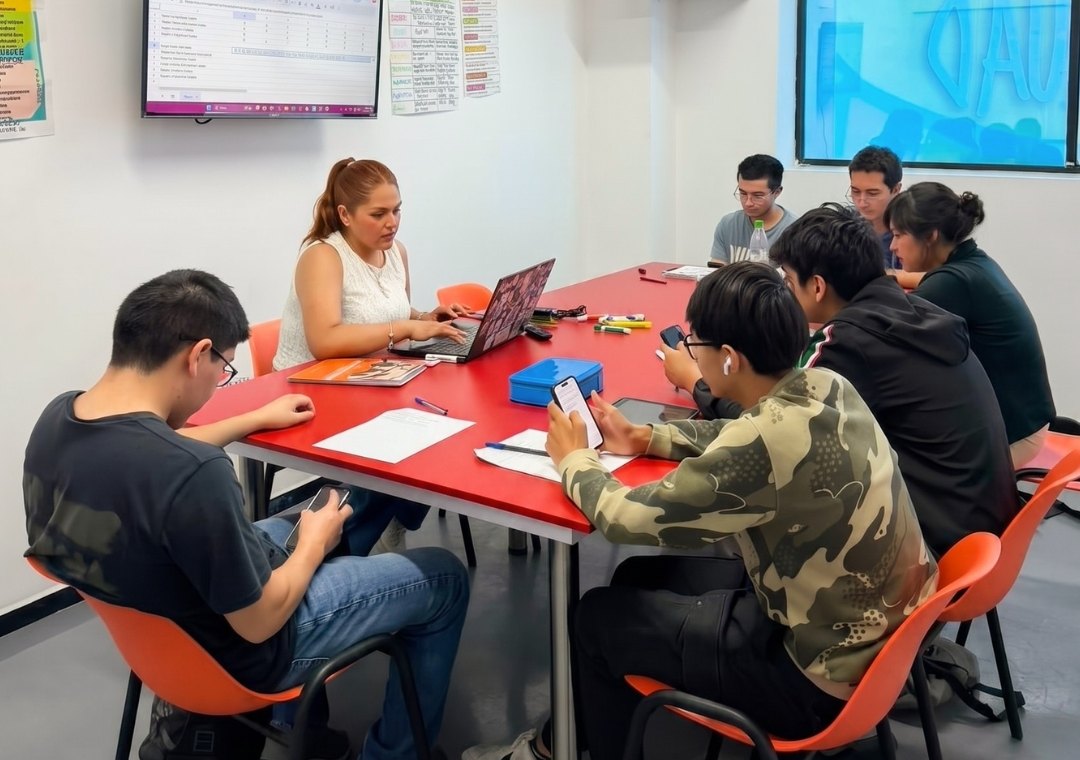 墨西哥城BLI学校英语课上的学生们